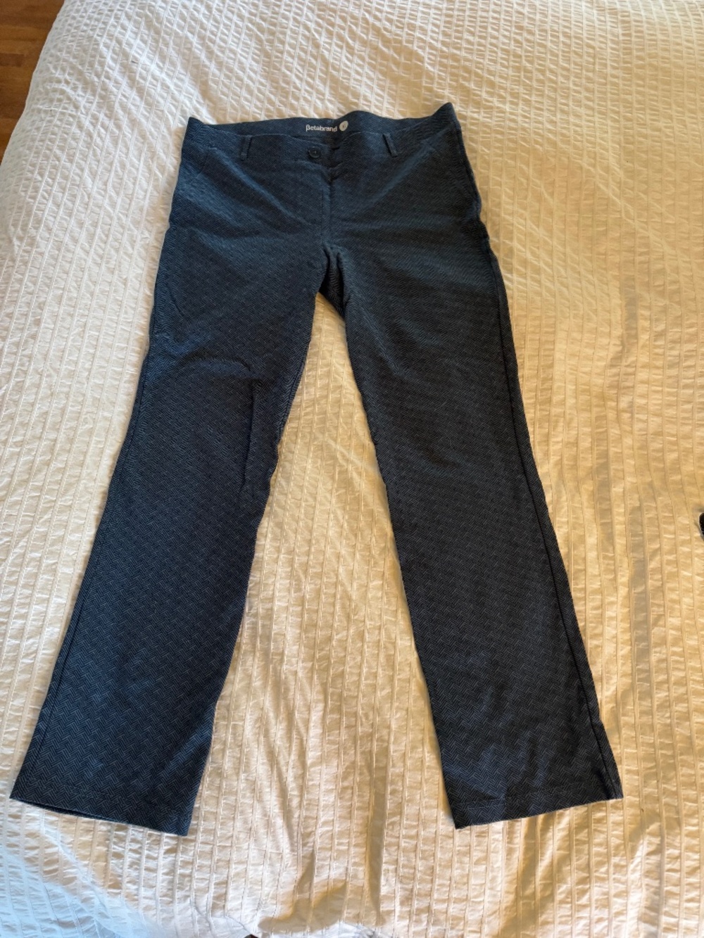 Betabrand 2-pocket yoga pants, blue pattern, XL